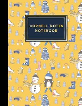 Paperback Cornell Notes Notebook: Cornell Note Taking Pages, Cornell Notes Template, Note Taking Workbook, Cute Winter Skiing Cover, 8.5" x 11", 200 pag Book