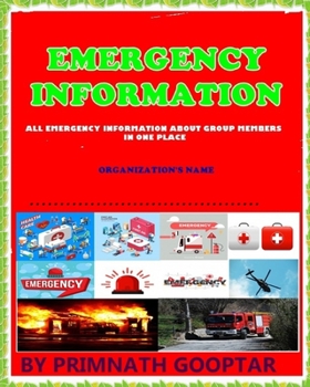 Paperback Emergency Information: All emergency information about group members in one place Book