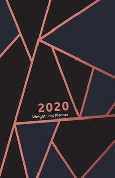 2020 Weight Loss Planner: Meal and Exercise trackers, Step and Calorie counters. For Losing weight, Getting fit and Living healthy. 8.5 x 5.5 (Half letter). Portable. (Triangles design, dark, purple. 