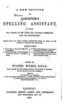 Paperback A New Edition of Carpenter's Spelling Assistant Book