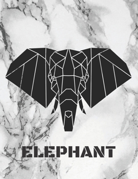 Elephant: Large Marble Composition Notebook college ruled 8,5 x 11, Geometrical Animal Head Boho Tribal Journal for kids, teens and adults