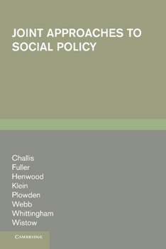 Hardcover Joint Approaches to Social Pol Book