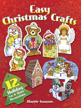 Paperback Easy Christmas Crafts: 12 Holiday Cut & Make Decorations Book