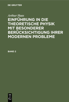 Hardcover Haas: Einf. in Die Theoret. Physik Bd. 2 2a Hetp [German] Book