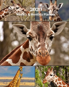 Paperback 2020 Weekly and Monthly Planner: Giraffe Collage - Monthly Calendar with U.S./UK/ Canadian/Christian/Jewish/Muslim Holidays- Calendar in Review/Notes Book