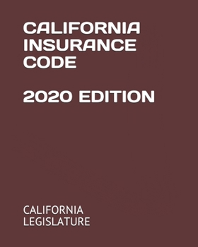 Paperback California Insurance Code 2020 Edition Book