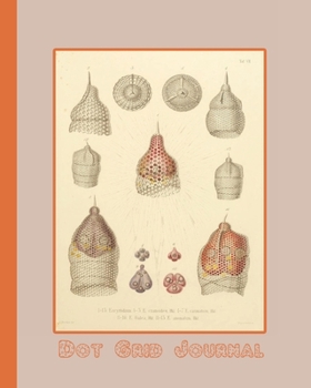 Dot grid journal: Ernst Haekel's Radiolaria  (1862) microscopic organisms cover art for the vintage illustration appreciator or ocean lover - Pink ... cream and coral radiolaria image cover art
