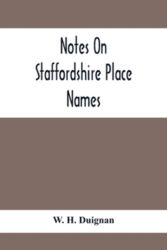 Paperback Notes On Staffordshire Place Names Book