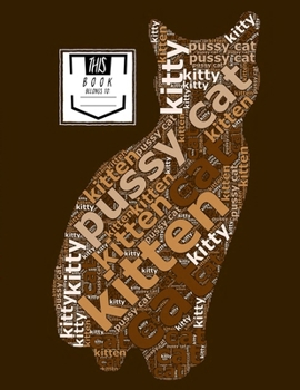 Paperback Graph Paper Notebook: Cat Tan Word Art - Quad Ruled, Large Notebook Book