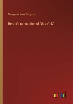 Paperback Herder's conception of "das Volk" Book