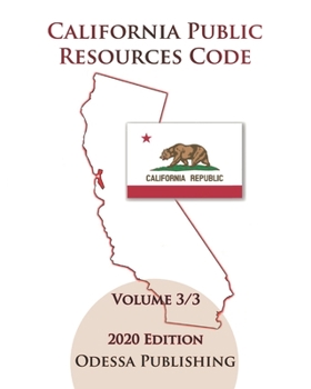 Paperback California Public Resources Code 2020 Edition [PRC] Volume 3/3 Book