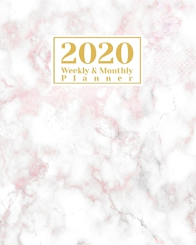 Paperback 2020 Weekly And Monthly Planner: A Legendary Planner January - December 2020 with Rose Marble Cover Book