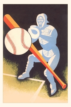 Paperback Vintage Journal Baseball, Bat, Catcher Book