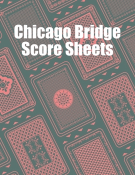 Paperback Chicago Bridge Score Sheets: A pad of scoresheets: Perfect for scorekeeping: Pink and green playing card pattern cover Book