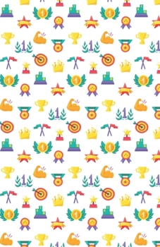 Lined Notebook A5 Size 110 Pages: Funny Ruled Journal. Cute Sport Player Coach Winner Award Trophy Ornament 04F Unique Student Teacher Blank ... Planner Great For Home School Office Writing