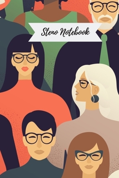 Steno Book: Gregg Ruled Shorthand: To Take Notes & Write Faster - Blank Lined Journal - 125 pages - (6 x 9 inches) - Practice Paper Notebook - Professional Career People Cover Pattern