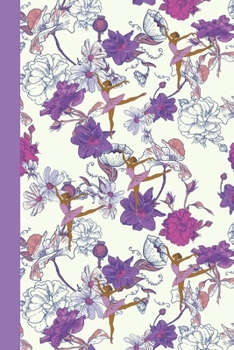 Paperback Sketchbook: Flower Dancers (Purple) 6x9 - BLANK JOURNAL WITH NO LINES - Journal notebook with unlined pages for drawing and writin Book