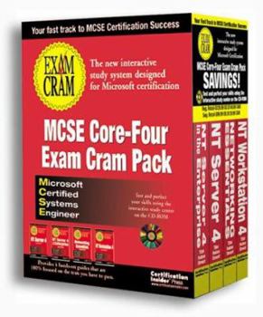 Paperback MCSE Core-Four Exam Cram Pack: Microsoft Certified Systems Engineer [With MCSE Practice Tests, the MS Technet Sampler...] Book