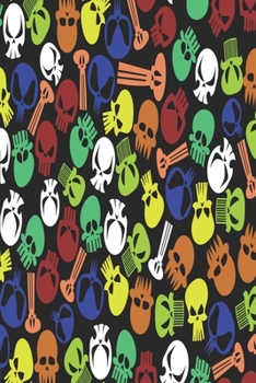 Colorful skull notebook yellow: Horror Notebook for Goths