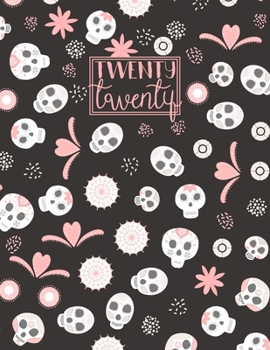 2020: A4 Diary Week on 2 Pages to View WO2P Journal | Horizontal Weekly Planner | Black & Pink Day of the Dead Sugar Skulls (A4 2020 Weekly Diaries)