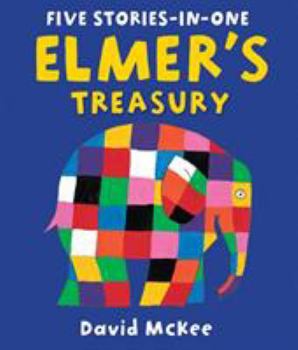 Hardcover Elmer's Treasury: Five Stories-In-One Book