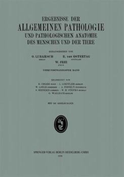 Paperback Ergebnisse Der Allgemeinen Pathologie Und Pathologischen Anatomie: 24. Band [German] Book