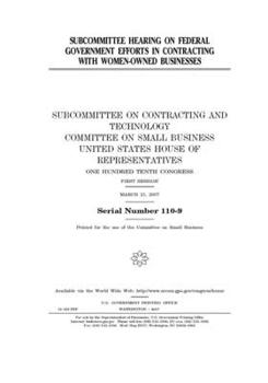 Subcommittee hearing on federal government efforts in contracting with women-owned businesses