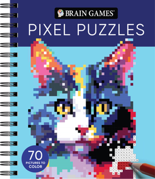 Spiral-bound Brain Games - Pixel Puzzles: 70 Pictures to Color Book