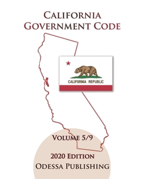 Paperback California Government Code 2020 Edition [GOV] Volume 5/9 Book