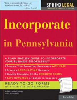 Paperback Incorporate in Pennsylvania Book