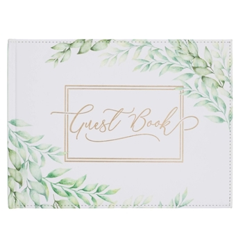 Hardcover Guestbook Green Leaves Book