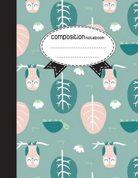 Paperback Composition Notebook, 8.5 x 11, 110 pages: trees-with-lovely-owl: (School Notebooks) Book