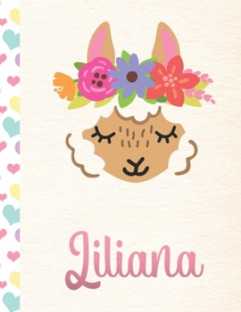 Paperback Liliana: 2020. Personalized Weekly Llama Planner For Girls. 8.5x11 Week Per Page 2020 Planner/Diary With Pink Name Book