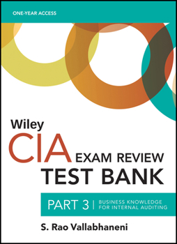 Paperback Wiley CIA Test Bank 2021: Part 3, Business Knowledge for Internal Auditing (1-Year Access) Book