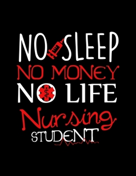 No Sleep No Money No Life Nursing Student: Cute Nursing Student Joke Blank Sketchbook to Draw and Paint (110 Empty Pages, 8.5" x 11")