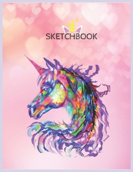 SketchBook: Colorful Rainbow Cute Unicorn Festival Rave Neon Unicorn Blank Unlined SketchBook for Kids and Girls XL Marple SketchBook 100+ Pages of 8.5"x11" Sketching and Doodling