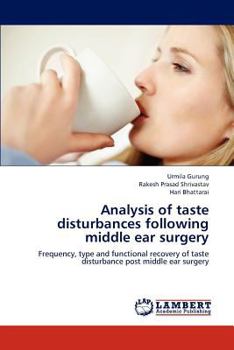 Paperback Analysis of Taste Disturbances Following Middle Ear Surgery Book