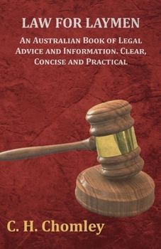 Paperback Law for Laymen - An Australian Book of Legal Advice and Information. Clear, Concise and Practical Book