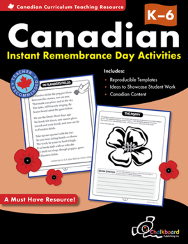 Paperback Canadian Instant Remembrance Day Activities Grades K-6 Book