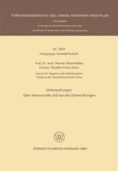Paperback Untersuchungen Über Extraaurale Und Aurale Lärmwirkungen [German] Book