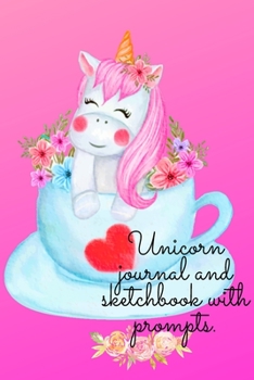 Paperback Unicorn journal and sketchbook with prompts. Book
