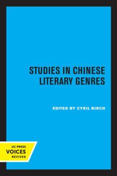 Paperback Studies in Chinese Literary Genres Book