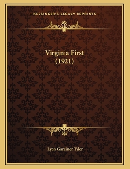 Paperback Virginia First (1921) Book