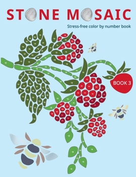 Paperback STONE MOSAIC. BOOK 3: Stress-free color by number book. Book