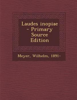 Paperback Laudes Inopiae [Latin] Book