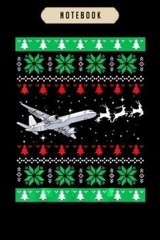 Notebook: Airplane reindeer aircraft ugly christmas pilot costume gift  Notebook|6x9(100 pages)Blank Lined Paperback Journal For Student, kids, women, ... men, birthday gifts|Pilot gifts notebook