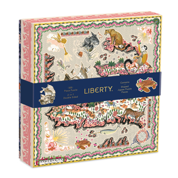 Liberty London Maxine Double-Sided Puzzle, 500 Pieces, 20” x 20” – Jigsaw Puzzle with 15 Shaped Pieces and Stunning Artwork – Thick, Sturdy Pieces, Challenging Family Fun