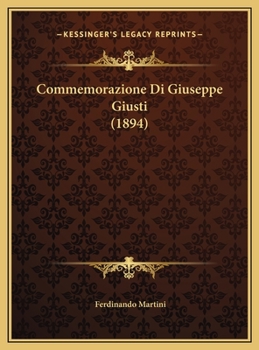Commemorazione Di Giuseppe Giusti (1894)