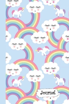 Paperback Journal: Rainbow Clouds & Unicorns Diary with Blank Lined Notebook Paper Book