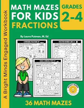 Paperback Math Mazes for Kids Fractions Book